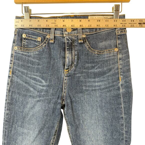 rag & bone Jeans Womens Size 26 (26x24) Blue Denim 10 Inch Ankle Skinny Crop Raw - Picture 5 of 10